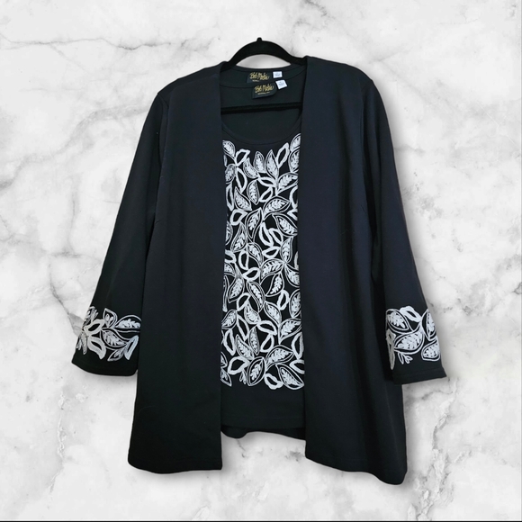 Bob Mackie 2-Piece Cardigan Set Embroidered XL - Picture 1 of 5
